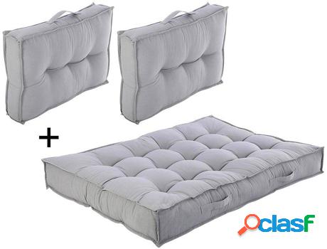 Colchón + Respaldos OZAIA (Gris - Tejido - 80x120x15 cm)