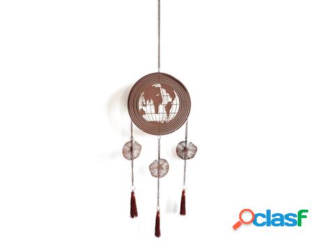 Colgante Bola Mundo Marrón de Metal 75*1*18cm Colgante de