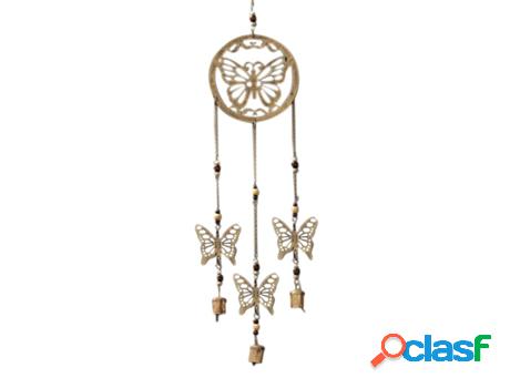 Colgante con Mariposas Marrón de Metal 70*2*15cm Colgante
