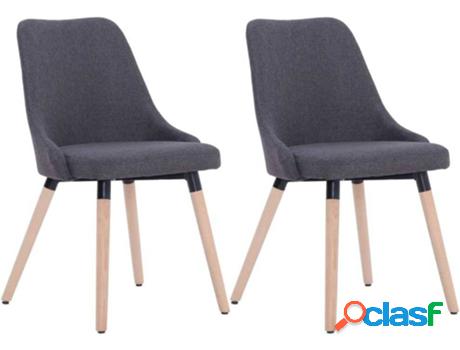 Conjunto 2 Sillas de Comedor VIDAXL 283626 (Gris - Tela - 43
