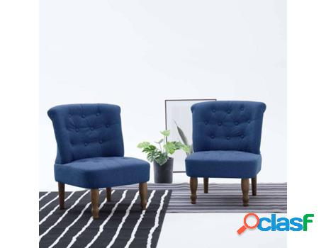 Conjunto 2 Sillones VIDAXL Azul (Tejido)