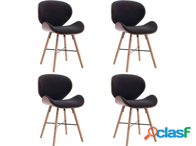 Conjunto 4 Sillas de Comedor VIDAXL 279501 Tejido/Madera