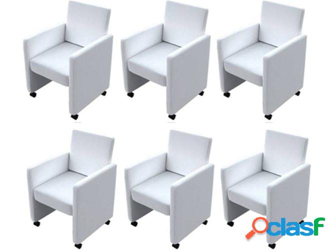 Conjunto 6 Sillas de Comedor VIDAXL 160186 Cuero Artificial