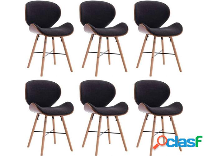 Conjunto 6 Sillas de Comedor VIDAXL 279502 Tejido/Madera