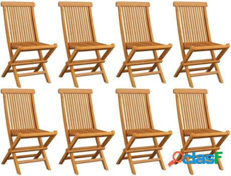 Conjunto 8 Sillas de Jardín VIDAXL Plegable (47x60x89 cm -