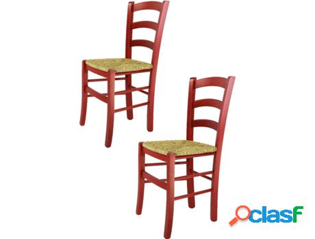 Conjunto de 2 Sillas T M C S Venezia (Rojo - 88x43x46 cm -