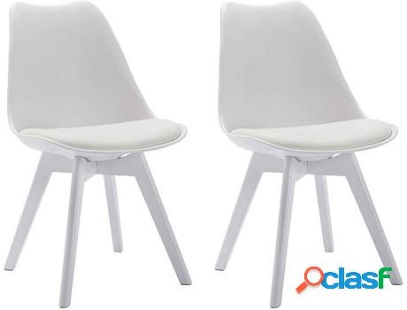 Conjunto de 2 Sillas VENTA-UNICA Jody (Blanco - Madera y PVC