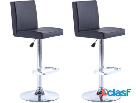 Conjunto de 2 Taburetes Altos VENTE UNIQUE Larry (Negro -