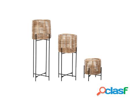 Conjunto de 3 Macetas DKD HOME DECOR (Metal - 25 x 25 x 87