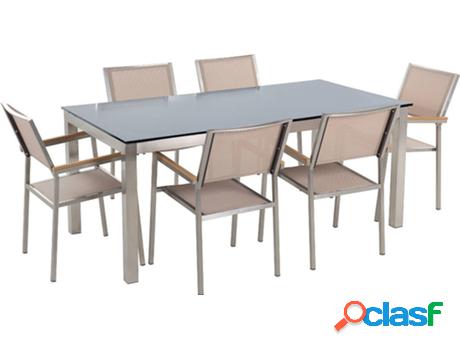 Conjunto de Jardín Mesa (Beije - Cristal Templado