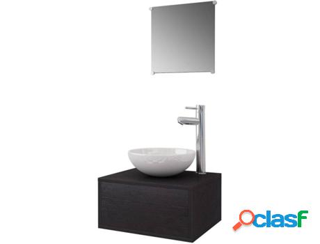 Conjunto de Muebles VIDAXL Modelo 1 (Negro - Madera