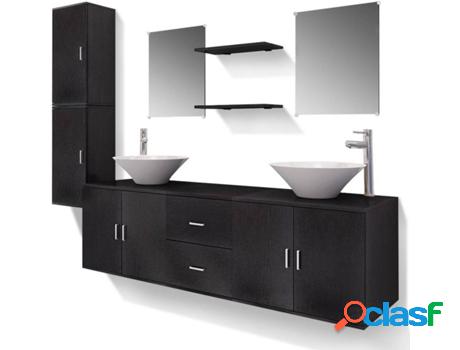 Conjunto de Muebles VIDAXL Modelo 2 (Negro - Madera