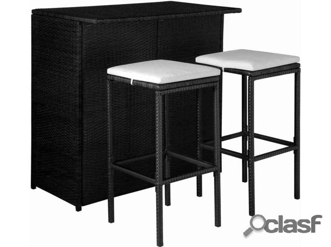 Conjunto duas Sillas y una mesa de Exterior VIDAXL almohadas
