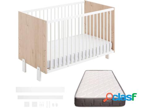 Cuna COOL DREAMS Shira (Blanco - Madera haya - 65x124x80 cm)