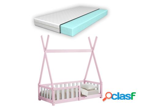 Estructura de Cama Infantil [EN.CASA] (Rosa - Madera - 70 x