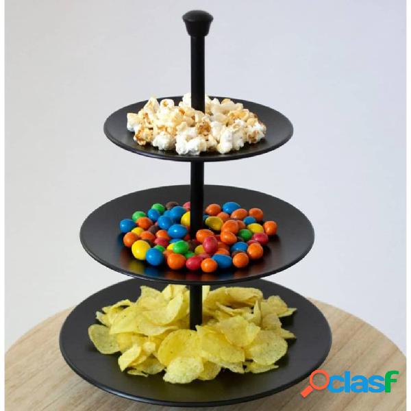 Excellent Houseware Bandeja para servir de 3 niveles negro