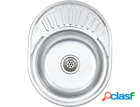 Fregadero VIDAXL Ovalado (Acero Inoxidable - Plateado)