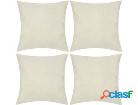 Fundas para Cojines VIDAXL Algodón 4 Uni. (Beis - 40 x 40