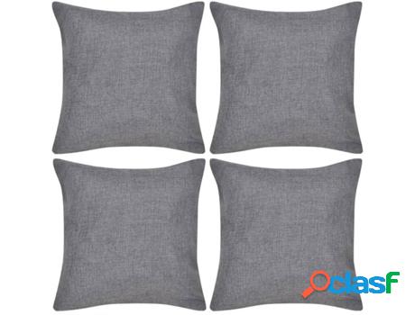 Fundas para Cojines VIDAXL Algodón 4 Uni. (Gris - 50 x 50