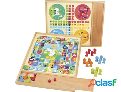 Jogo de Mesa JEUJURA Ludo And Goose Games Board (3 Anos)