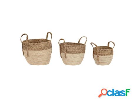 Juego De Cestas Dkd Home Decor Fibra (38 X 38 X 33 Cm)