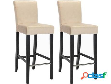 Juego de 2 Taburetes Altos VENTE UNIQUE Gideon (Beis -