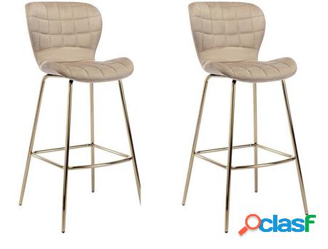 Juego de 2 Taburetes Altos VENTE UNIQUE Tanaro (Beis -