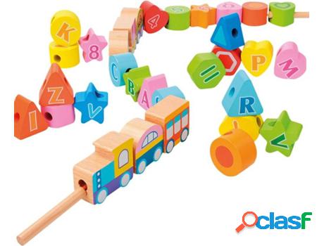 Juguete de Madera WOOMAX Tren de arrastre 35 piezas