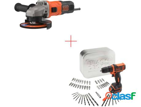 Kit de Taladro-Atornillador + Amoladora BLACK & DECKER 710 W