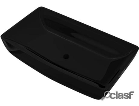 Lavabo VIDAXL Rectangular Cerámico (Negro)