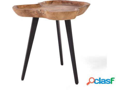 Mesa Auxiliares Elsa (Marrón - Madera de Teca -56x60x51 cm)