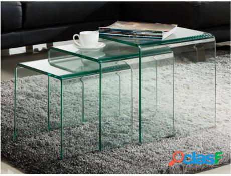 Mesa VENTE UNIQUE Minka (Transparente - Vidrio - 42x42x42 cm