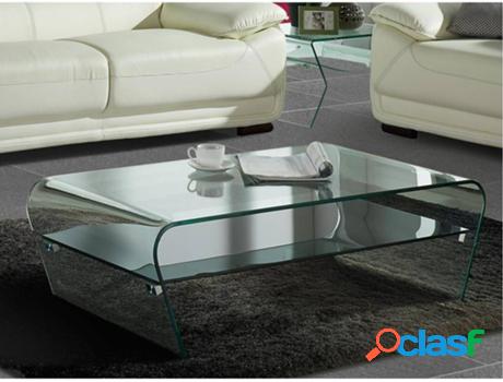 Mesa de Centro VENTE UNIQUE Kelly (Transparente, Negro -