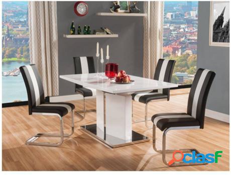 Mesa de Comedor VENTE UNIQUE Trinity (Negro, Blanco -