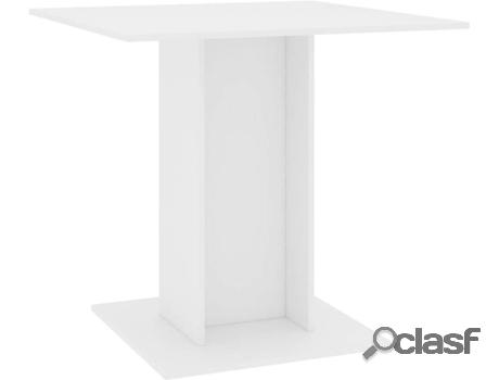Mesa de Comedor VIDAXL Blanco (80 x 75 cm - Madera