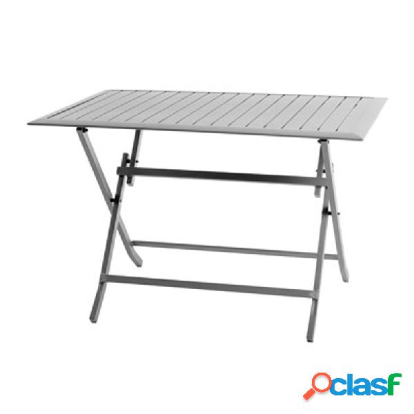 Mesa plegable rectangular aluminio gris claro 110x70cm