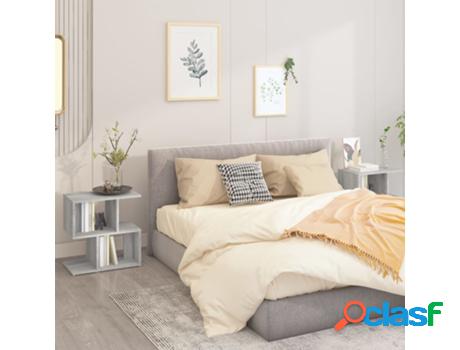 Mesitas noche VIDAXL 2 uds Gris (50 x 30 x 51.5 cm - Madera