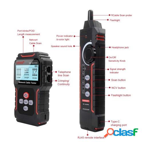 NOYAFA NF-8209S Verificador de cables POE Pantalla LCD Medir