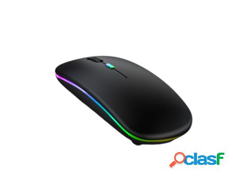 Negro Color Gradient Glare Inalámbrico Mouse, Slim Silent