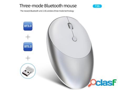 New Inalámbrico Azultooth Three Mode Mouse Rechargeable