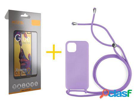 Pack 1 x Protector de Vidrio Templado Full + Funda ACCETEL