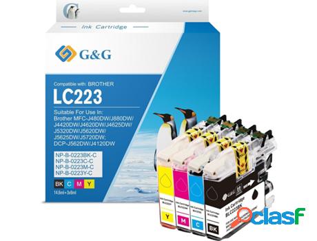 Pack 4 Cartuchos de Tinta G&G Lc223 (Multicolor)