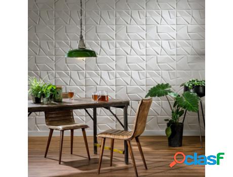 Paneles De Pared 3D 24 Unidades WALLART (Blanco - Fibra - 50