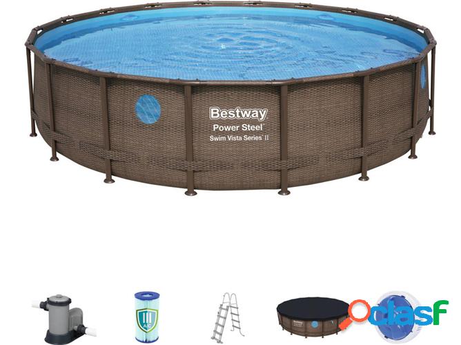 Piscina Tubular BESTWAY Steel Pro Max Marrón (549x122cm)