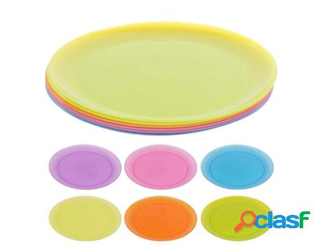 Platos plastico colores 21cm 6 piezas pack 6