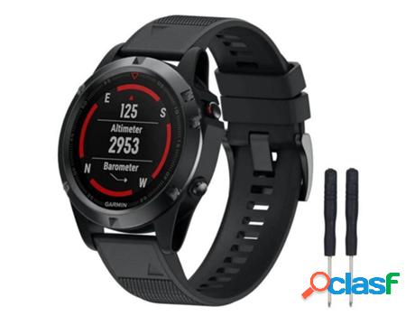 Pulsera Para Relojes Garmin 22 Mm Silicona Negra