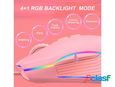 Ratón Gaming VEEKI YST-SB04 (3200 DPI - Rosa)