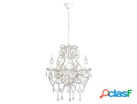 Reloj De Pared Con Cristal 2800 E14 VIDAXL (Blanco -Metal -