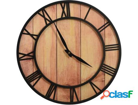 Reloj de Pared VIDAXL (Castaño - Hierro - 39 cm)