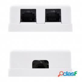 Roseta De Superficie Rj45 Cat.6 Utp 2 Tomas, Blanco
